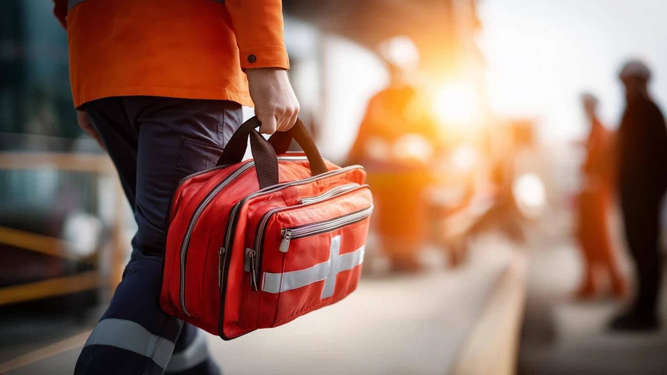 Ambulanspersonal med utrustning (AI)